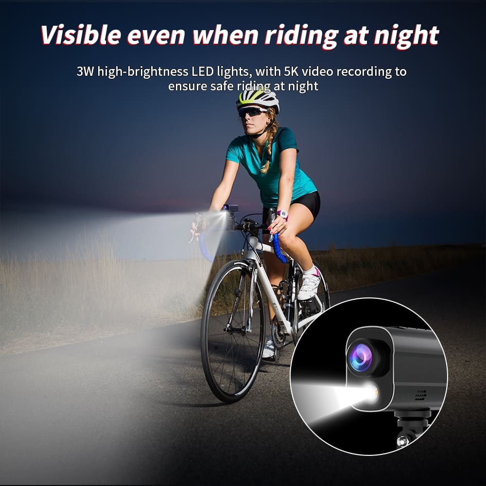 กล้องแอคชั่นแคมเมราสำหรับจักรยานพร้อมไฟ LED WiFi
