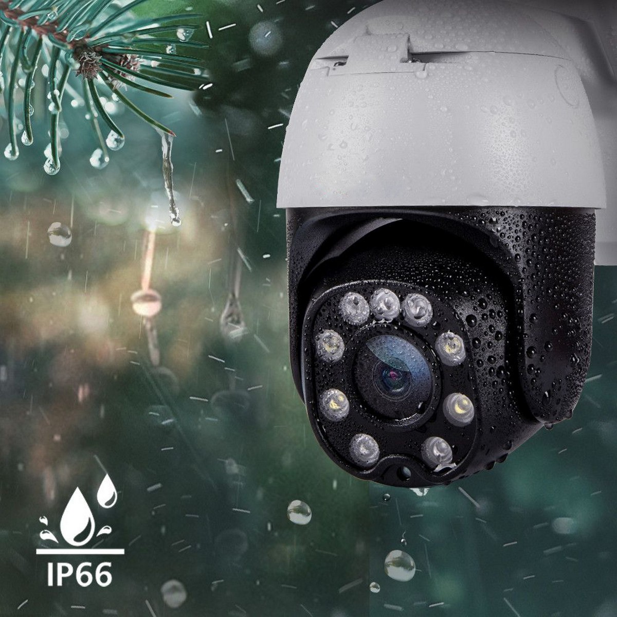 กล้องแพนเอียงแบบหมุนได้ IP66 กันน้ำ
