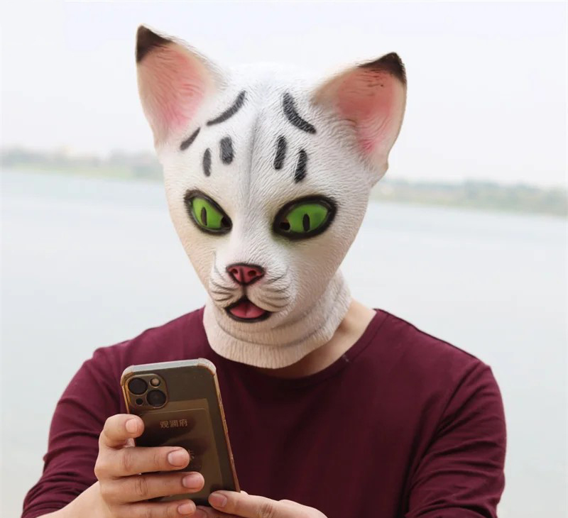 หน้ากากแมว หัวซิลิโคนลาเท็กซ์