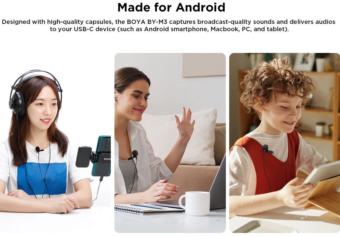 ไมโครโฟนแบบคลิปขนาดเล็ก USBC Android Mobile - ไมโครโฟนแบบติดปกเสื้อ