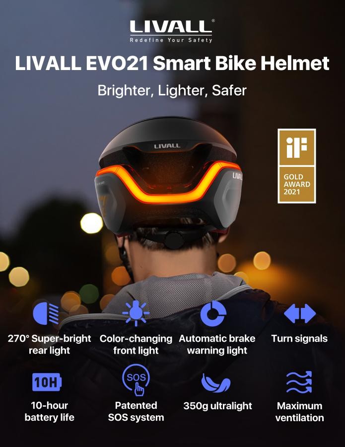 หมวกกันน็อคจักรยาน SMART - Livall EVO21