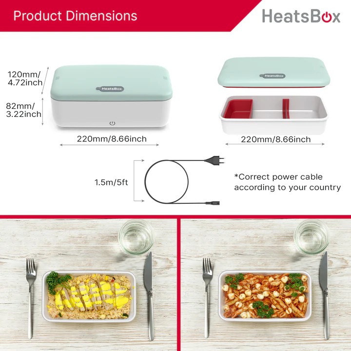 HeatsBox กล่องอาหาร เทอร์โมไฟฟ้า เครื่องทำความร้อนแบบพกพา
