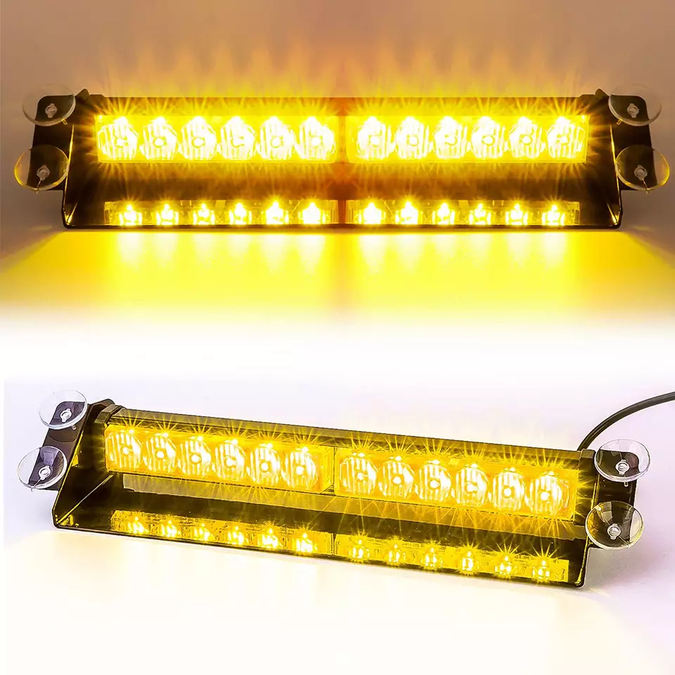 ไฟเตือน LED สำหรับติดรถยนต์ LED 24 ดวง สีขาวเหลือง