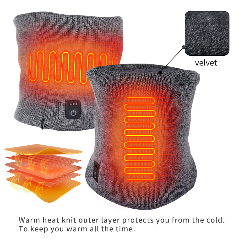 เครื่องอุ่นผ้าพันคอคอไฟฟ้ากลางแจ้งให้ความร้อนด้วยแบตเตอรี่
