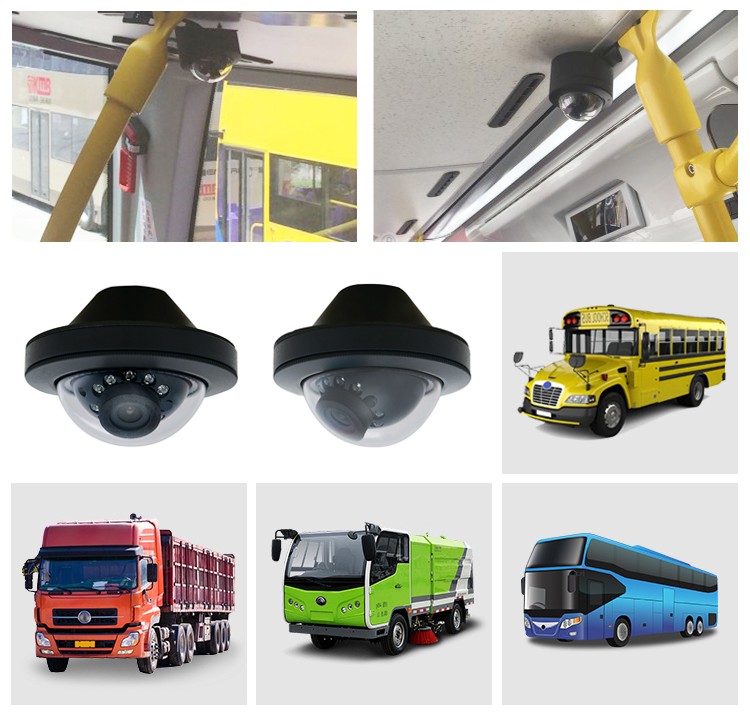 กล้องโดมขนาดเล็กสำหรับรถโดยสาร รถเข็น รถราง รถตู้ รถมินิบัส คาราวาน รถกึ่งพ่วง รถพ่วง รถบรรทุก