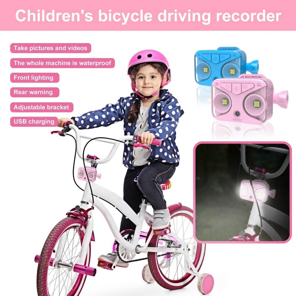 กล้องติดจักรยานเด็กพร้อมไฟจักรยาน